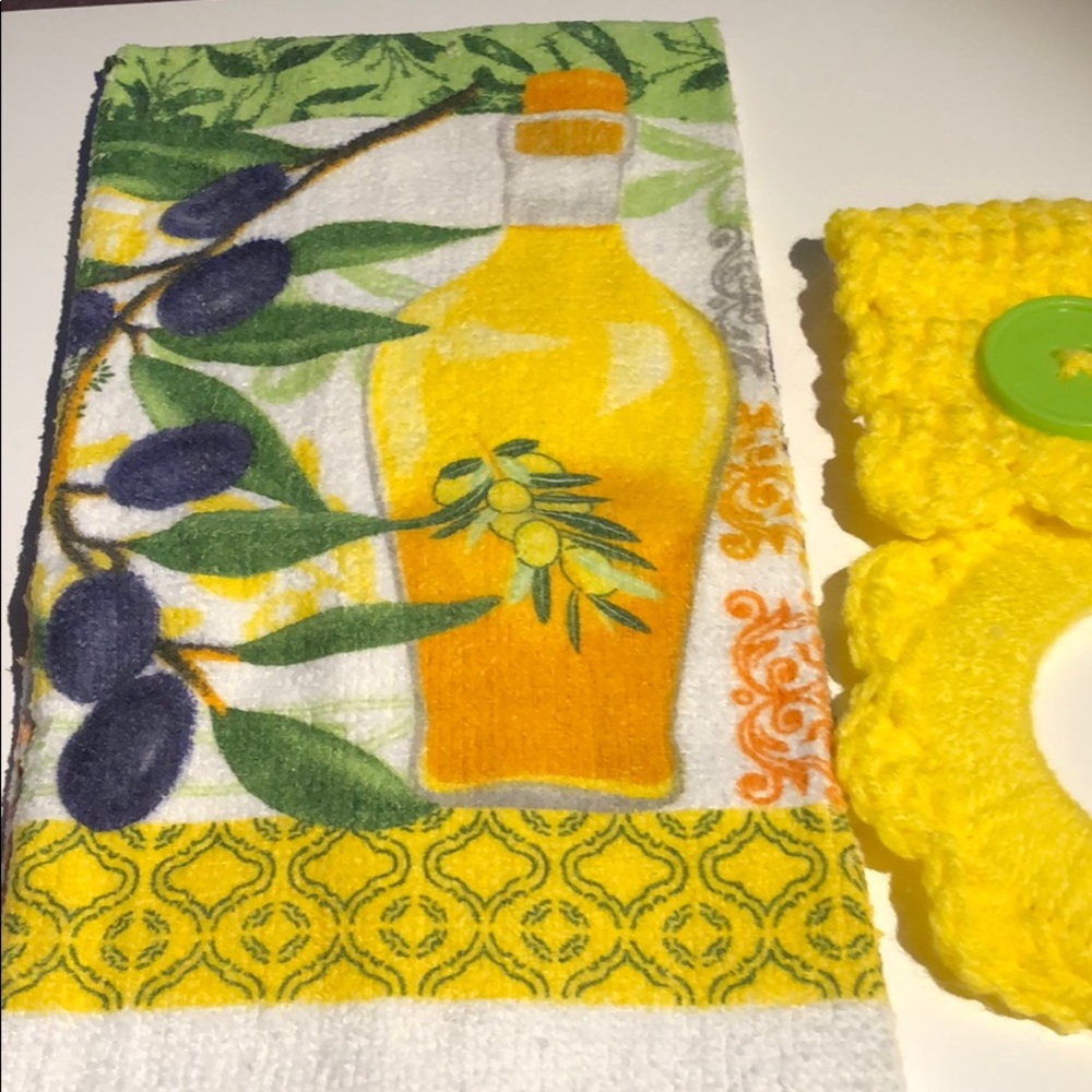 Kitchen towel hanger & cotton kitchen towel - Picture 3 of 8